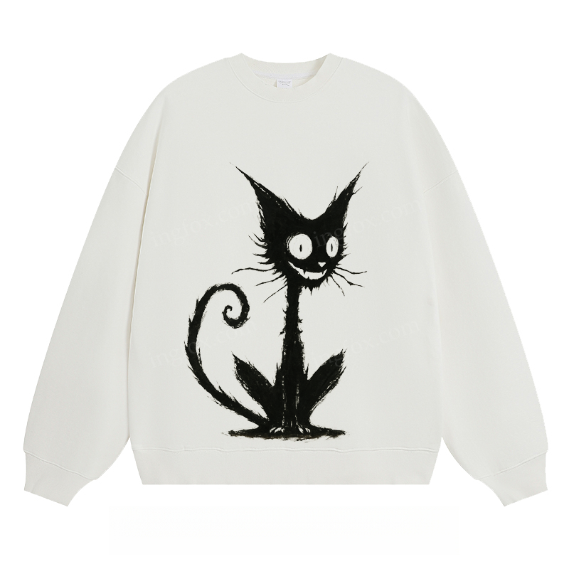 Whimsical Black Cat - Classic Unisex Fit Crewneck Sweatshirt
