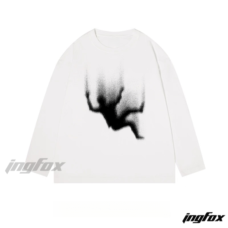 Abstract Spray - Style Graphic - Classic Cotton Long Sleeve Tee