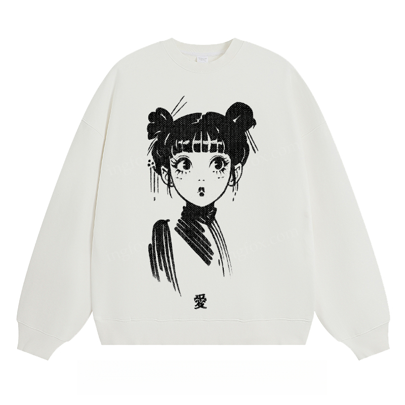 Anime Girl Graphic - Classic Unisex Fit Crewneck Sweatshirt