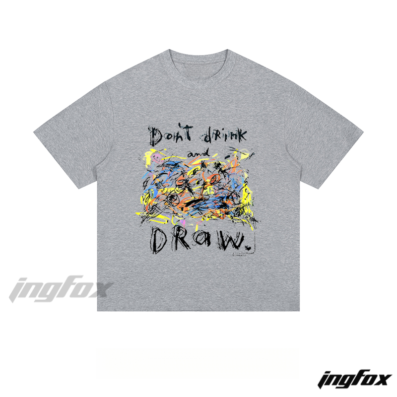 Artistic “Don't Drink and Draw” - Loose Fit Short Sleeve T-Shirt