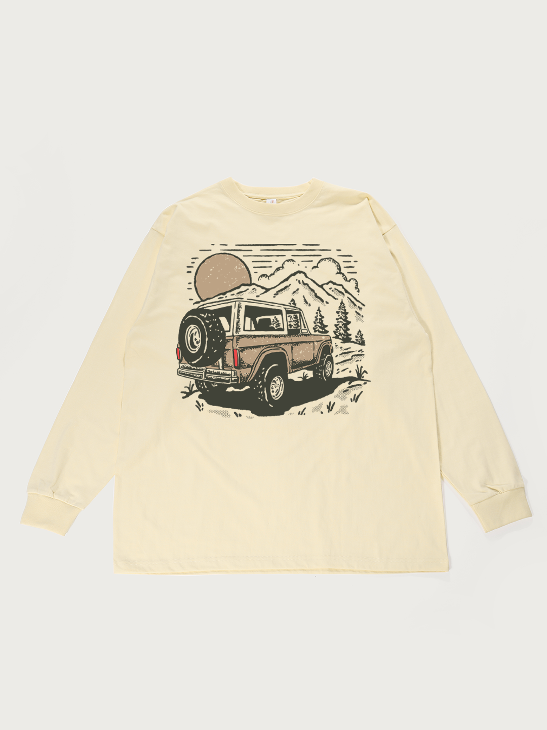 Off-Road Mountain - Unisex Retro Cotton Long Sleeve T-Shirt