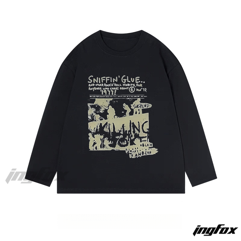 Killing Joke and "Sniffin' Glue" Themed Graphic - Classic Cotton Long Sleeve Tee
