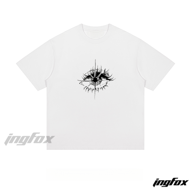 Artistic Eye & Clock Graphic - Loose Fit Short Sleeve T-Shirt