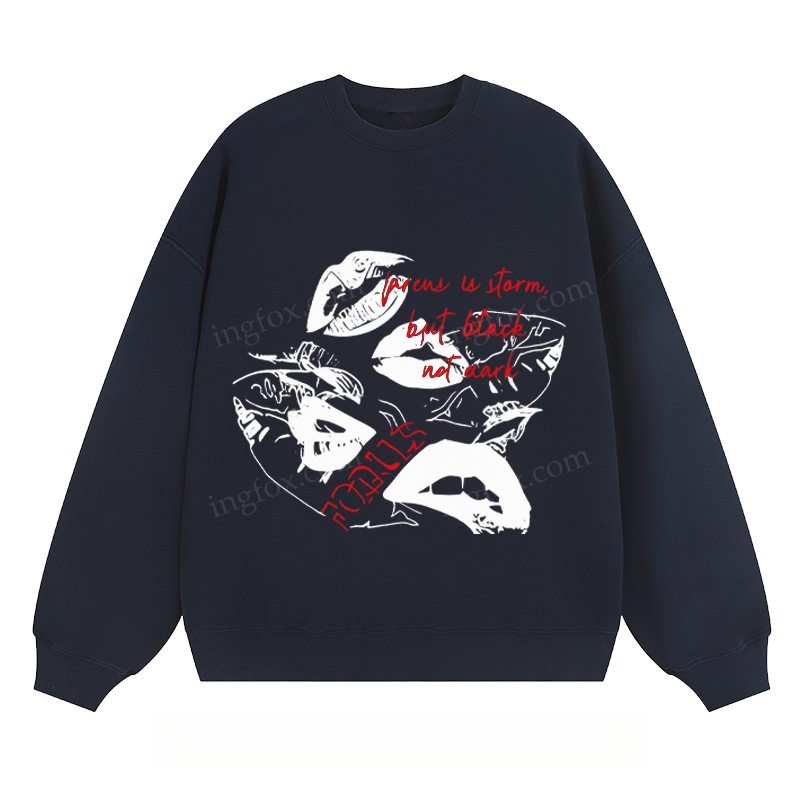 Artistic Lips & Text - Classic Unisex Fit Crewneck Sweatshirt