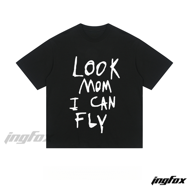 “Look Mom I Can Fly” Slogan - Loose Fit Short Sleeve T-Shirt