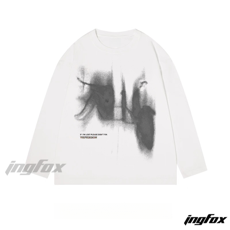 Abstract Black Graphic - Classic Cotton Long Sleeve Tee