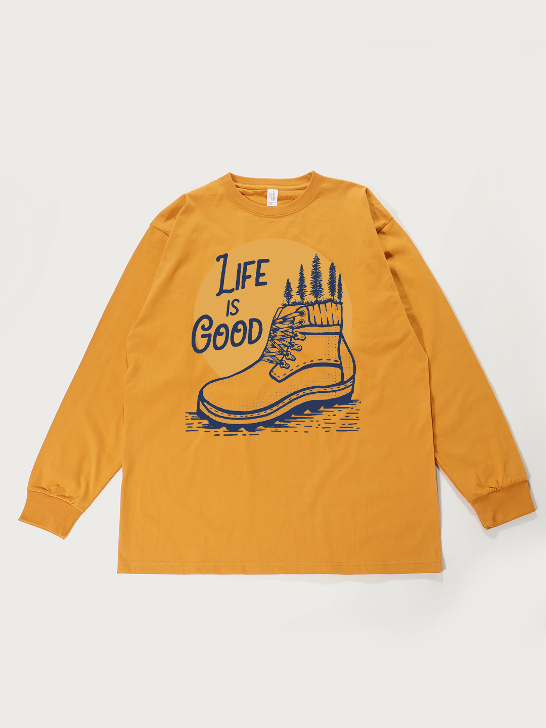 Life Is Good Outdoor Boot - Unisex Retro Cotton Long Sleeve T-Shirt