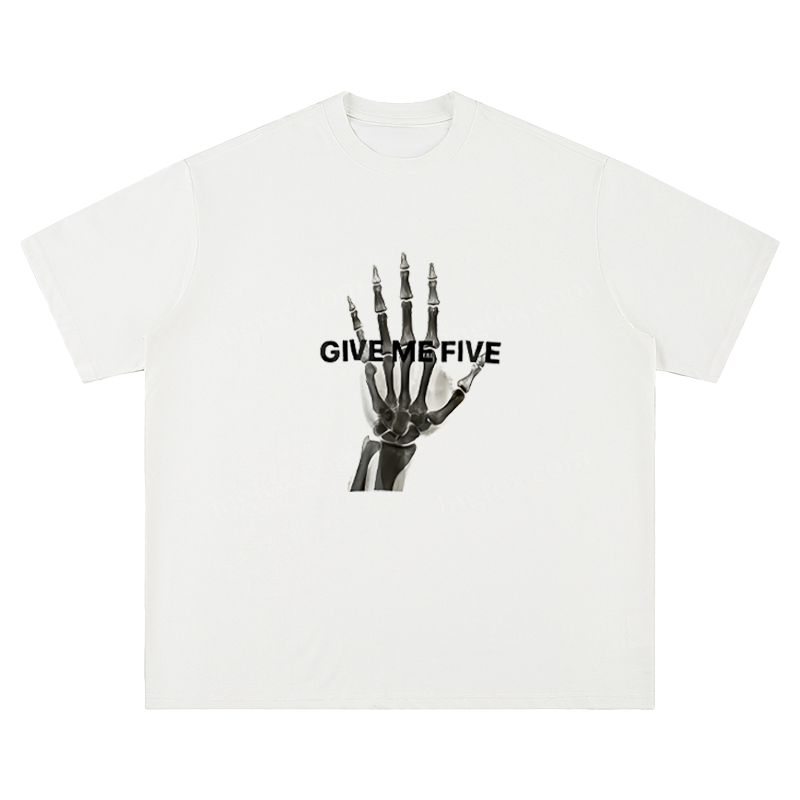 "Give Me Five" Skeleton Hand - Unisex Fit Short Sleeve T - Shirt