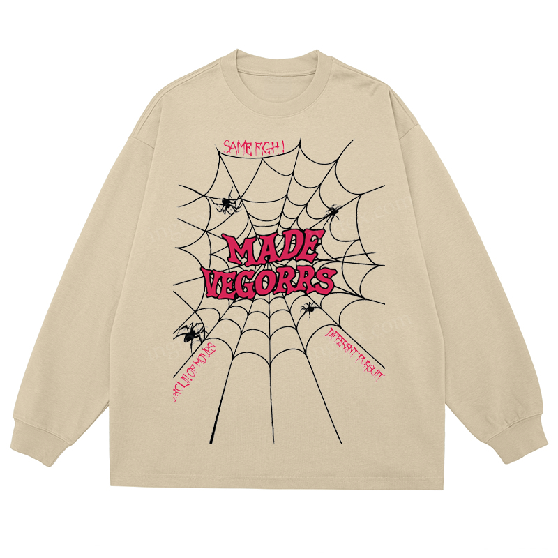 Spider Web "MADE VEGORRS" - Classic Unisex Fit Cotton Long Sleeve Tee