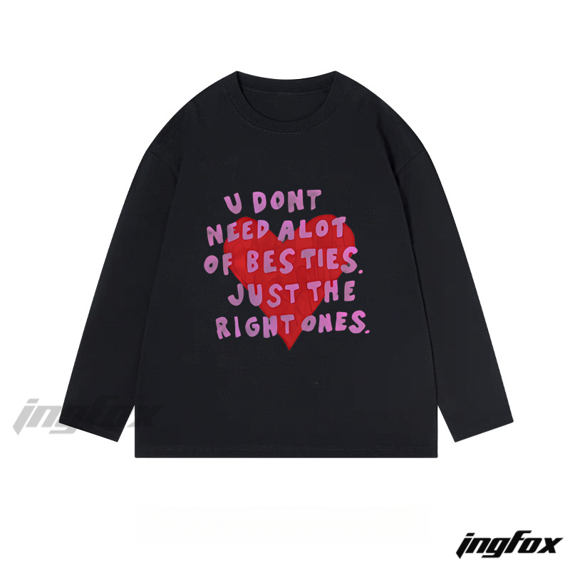 "Right Besties" Graphic - Classic Cotton Long Sleeve Tee