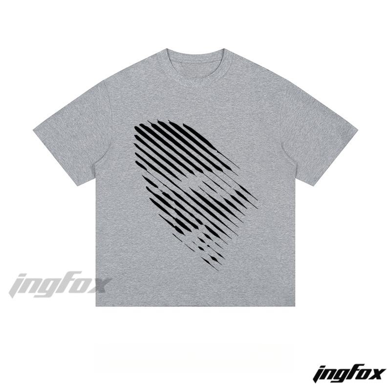 Abstract Stripe Face - Loose Fit Short Sleeve T - Shirt