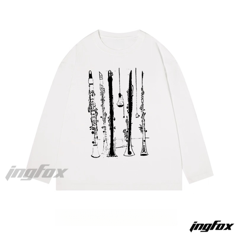 Woodwind Instruments - Themed Classic Cotton Long Sleeve Tee