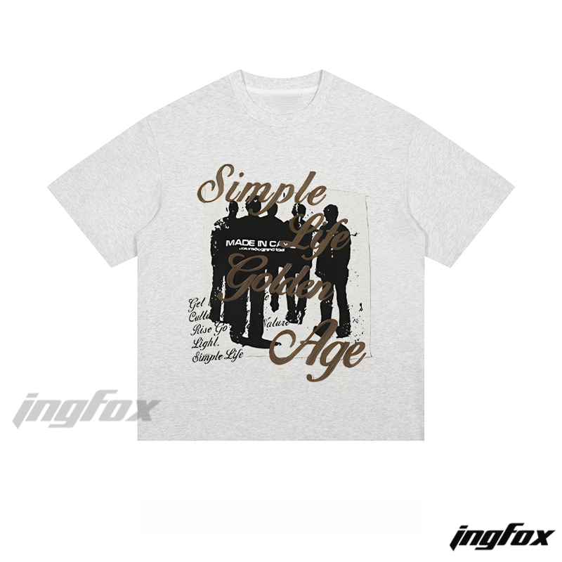 Retro “Simple Life Golden Age” - Loose Fit Short Sleeve T-Shirt