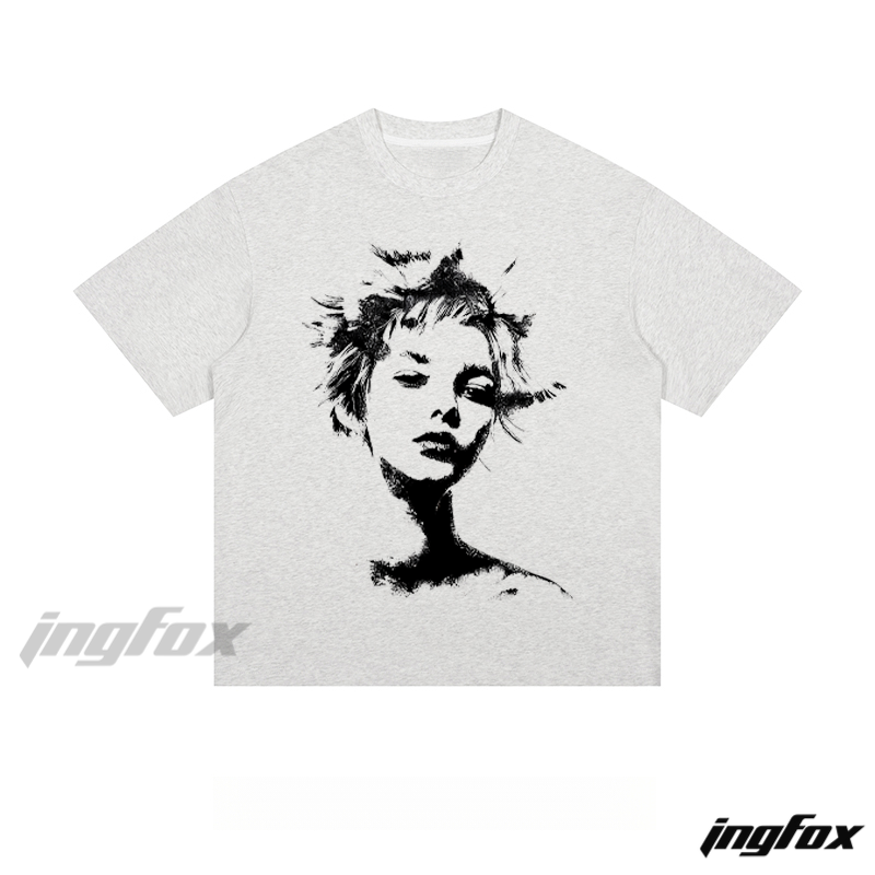 Artistic Monochrome Portrait - Loose Fit Short Sleeve T-Shirt