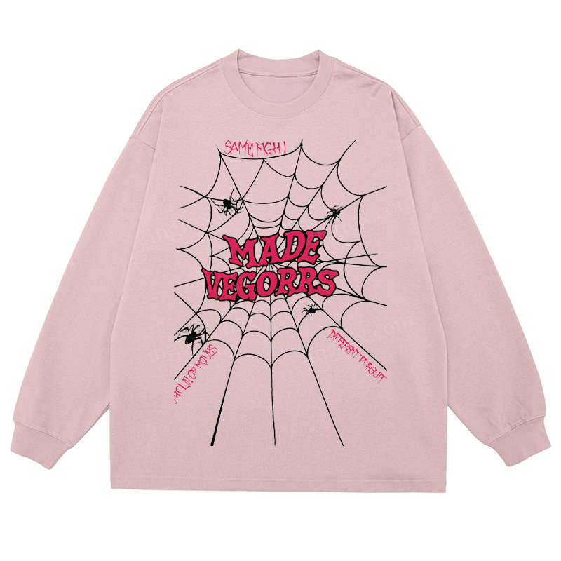 Spider Web "MADE VEGORRS" - Classic Unisex Fit Cotton Long Sleeve Tee