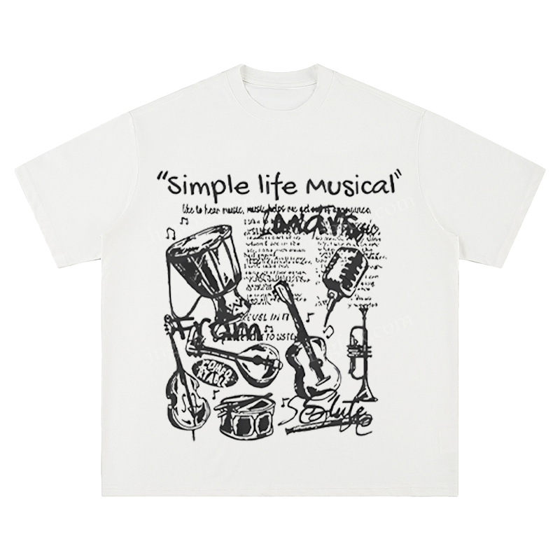 "Simple Life Musical" Instrument Print - Unisex Fit Short Sleeve T - Shirt