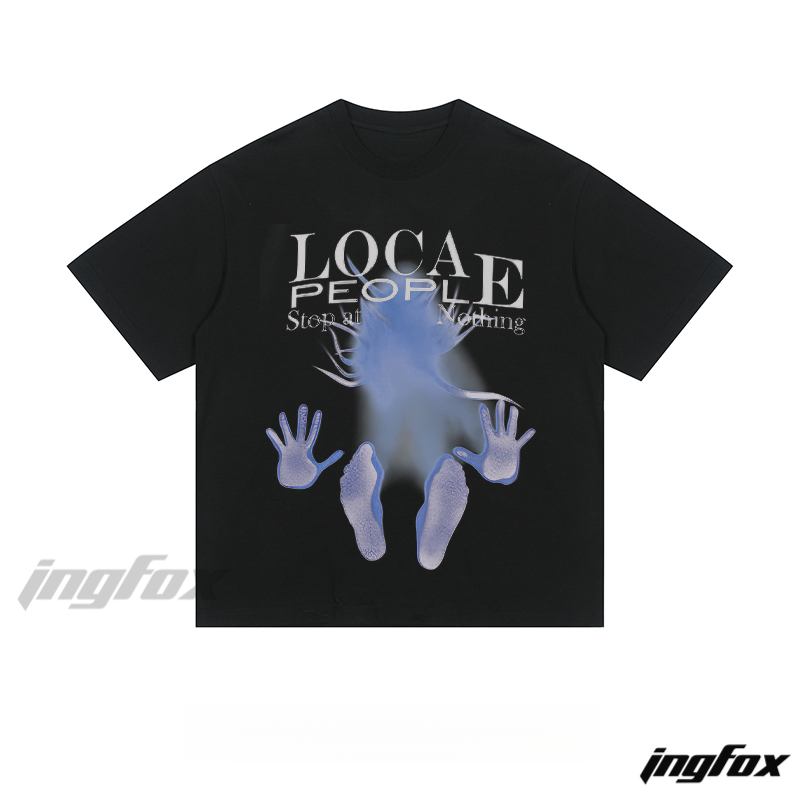 "LOCA PEOPLE" Ghostly Graphic - Loose Fit Short Sleeve T-Shirt