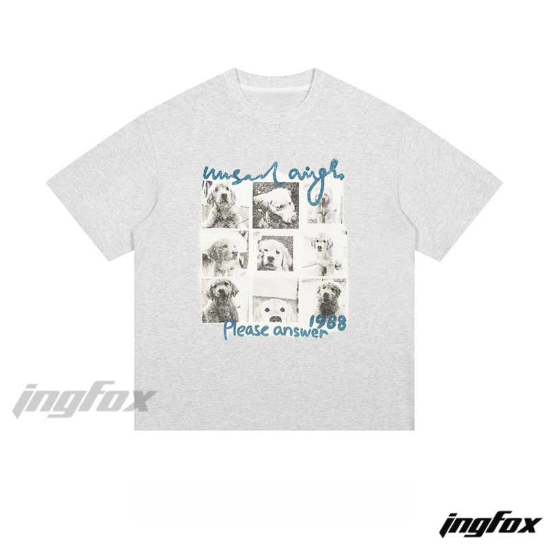Vintage Dog Collage - Loose Fit Short Sleeve T - Shirt