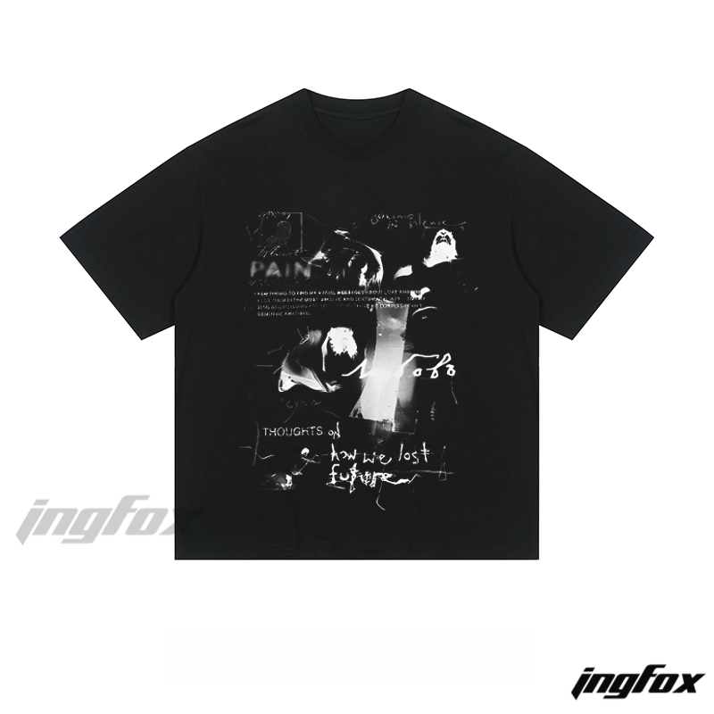 Artistic Collage "PAIN & THOUGHTS" - Loose Fit Short Sleeve T-Shirt