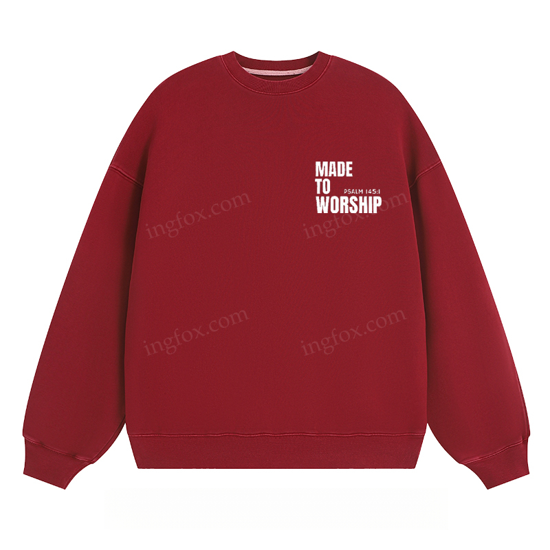 "MADE TO WORSHIP" - Classic Unisex Fit Crewneck Sweatshirt
