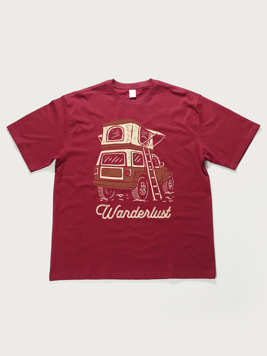 Wanderlust Camper - Unisex Retro Cotton Short Sleeve T-Shirt