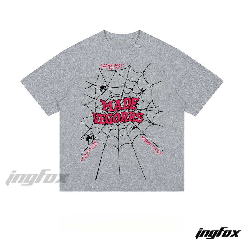 "MADE VEGORRS" Spider Web - Loose Fit Short Sleeve T-Shirt