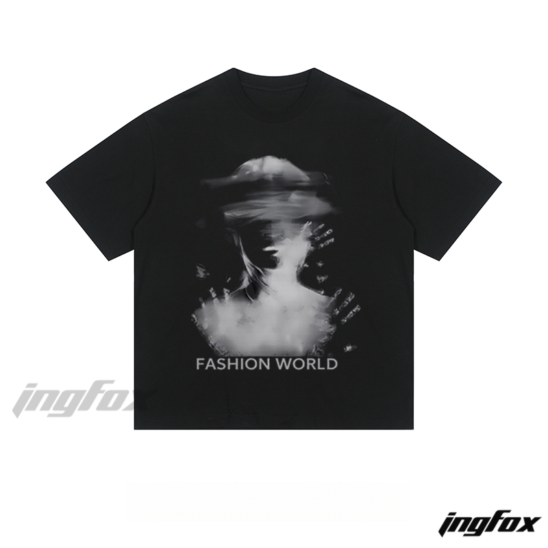 Abstract "FASHION WORLD" - Loose Fit Short Sleeve T - Shirt