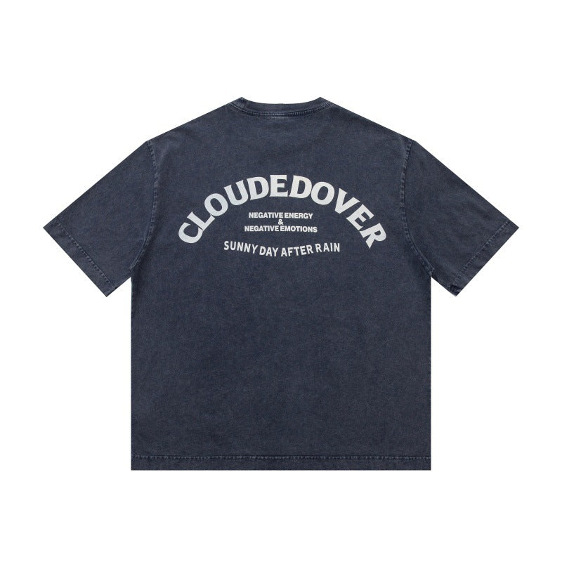 CLOUDEDOVER - Short Sleeve Loose Fit T-shirt