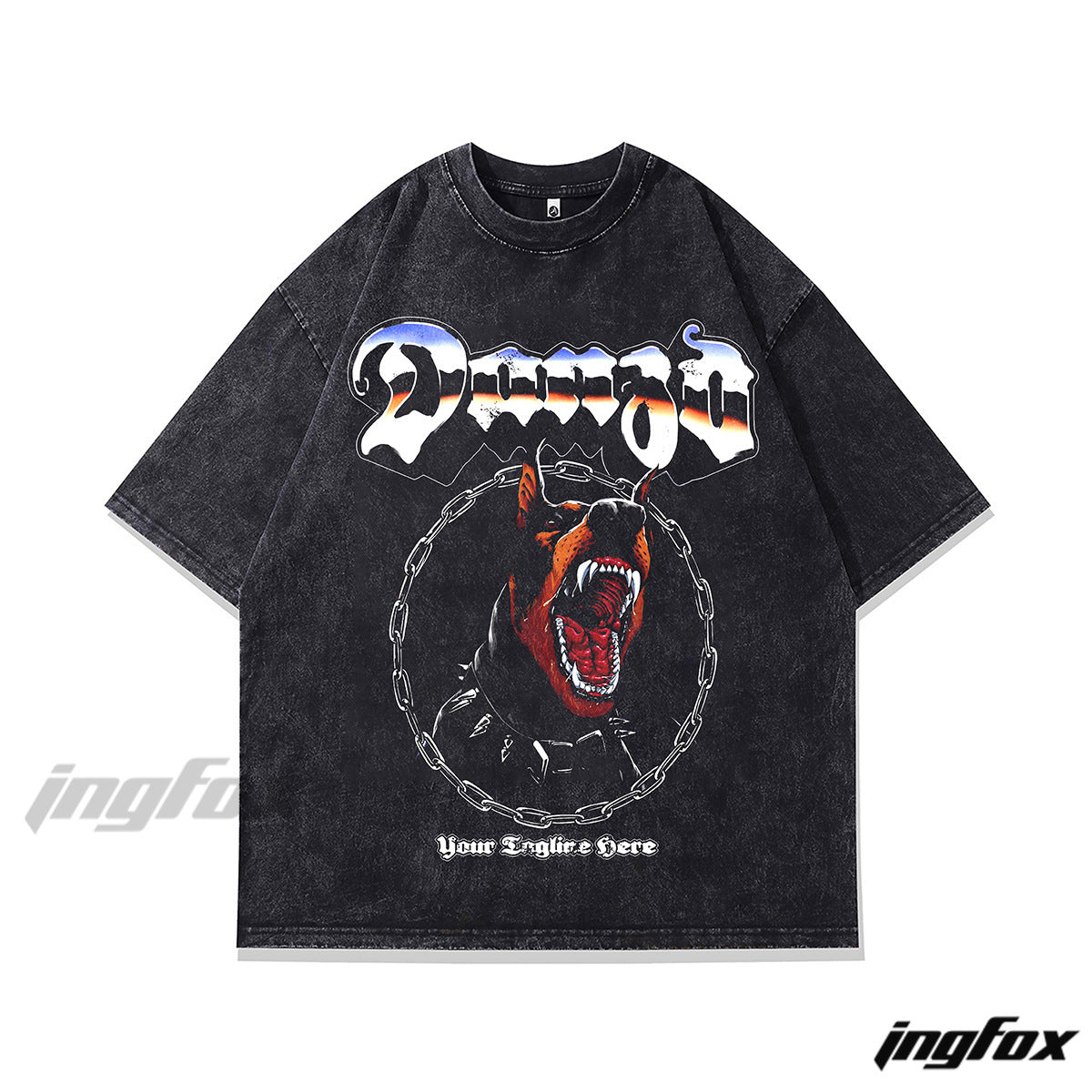 Damao Chain Dog - Vintage Washed Oversized T-Shirt