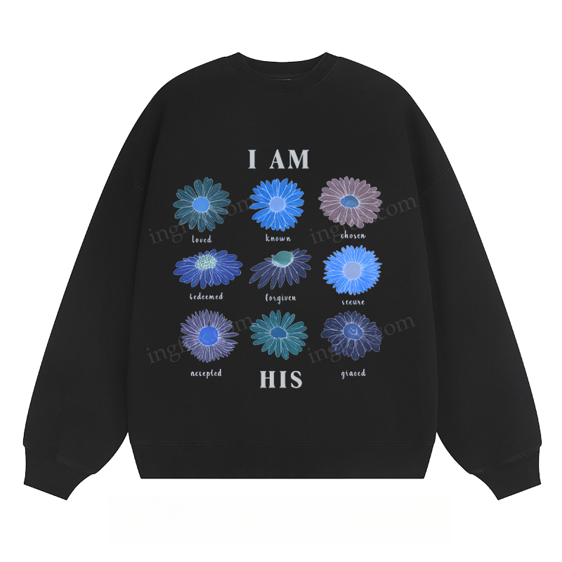 "I AM HIS" Floral - Classic Unisex Fit Crewneck Sweatshirt