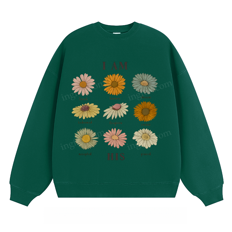 "I AM HIS" Floral - Classic Unisex Fit Crewneck Sweatshirt