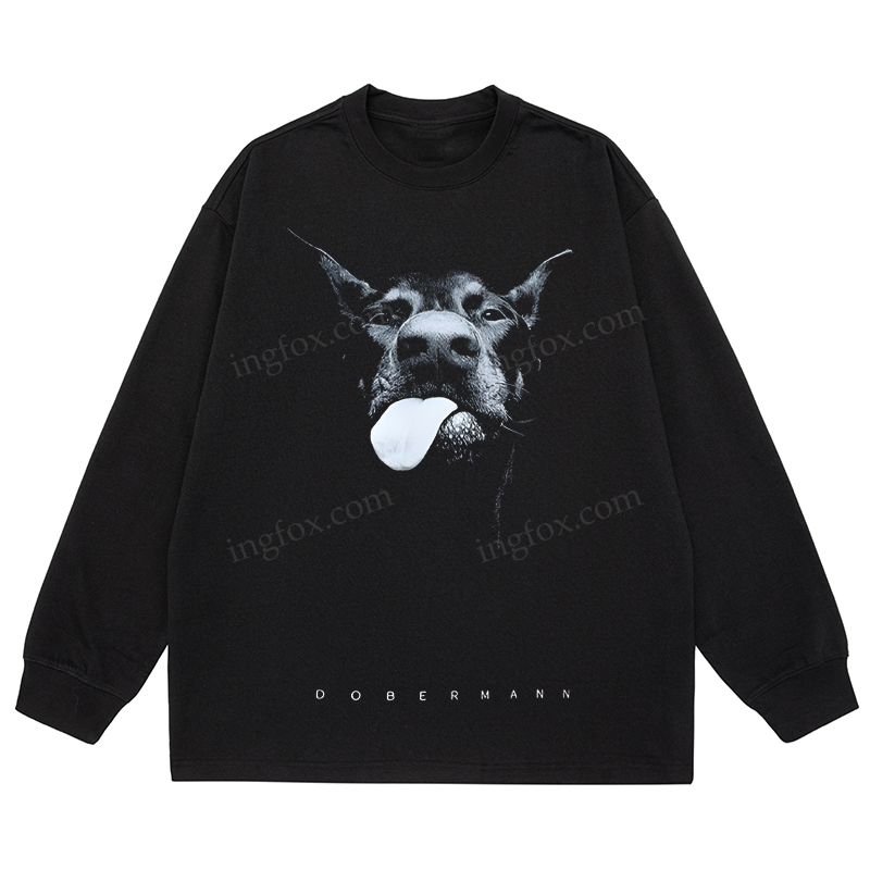 Dobermann Portrait - Classic Unisex Fit Cotton Long Sleeve Tee