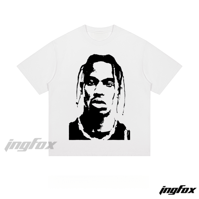 Monochrome Portrait Graphic - Loose Fit Short Sleeve T-Shirt