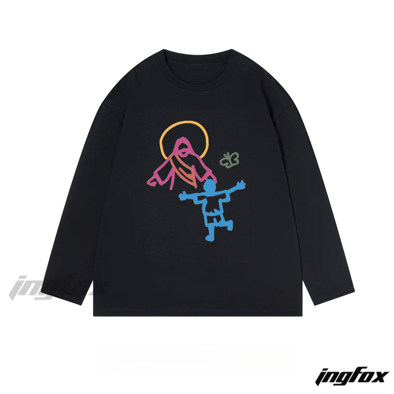 Faith - Inspired Figure and Child Graphic - Classic Cotton Long Sleeve Tee