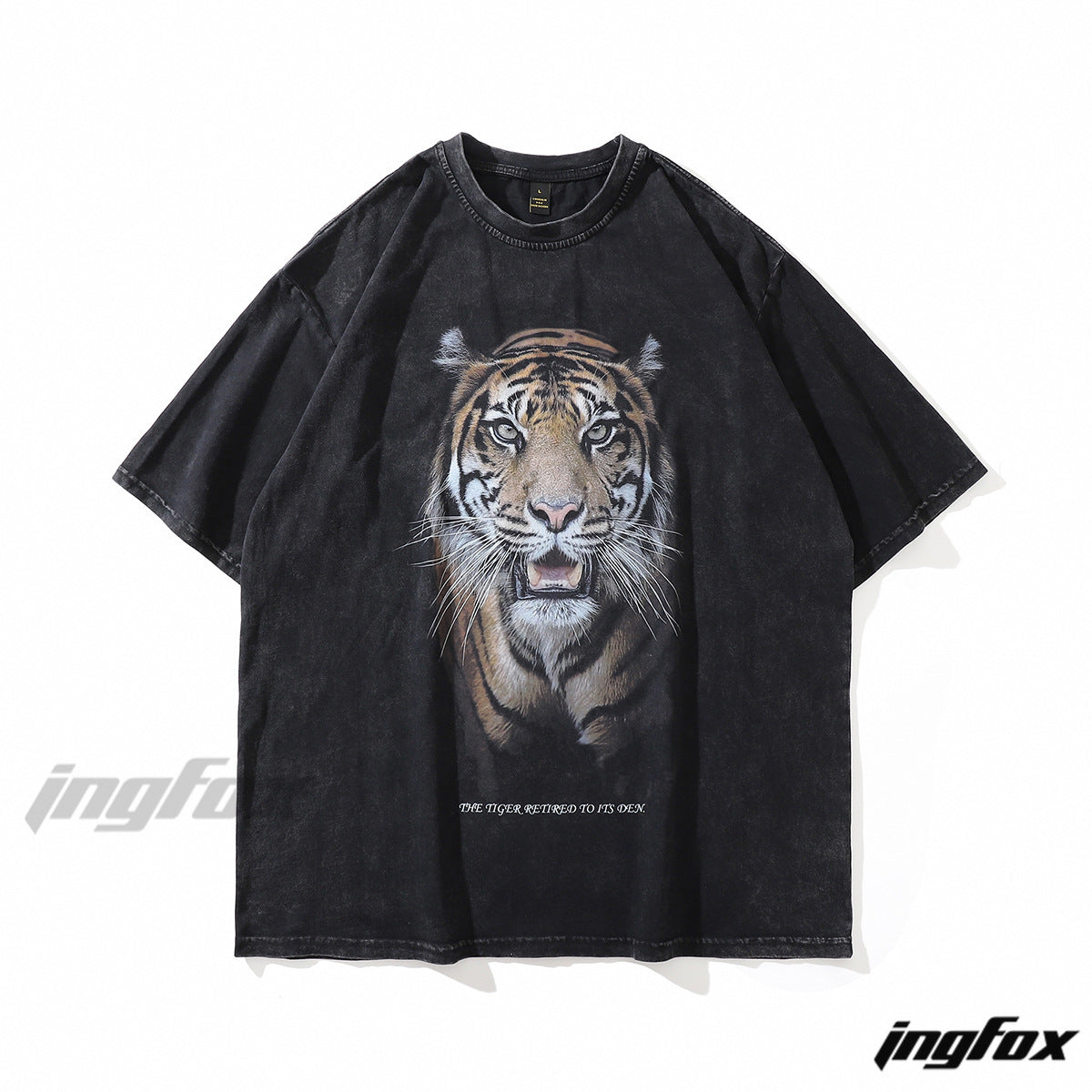 Tiger Animal - Vintage Washed Oversized T-Shirt