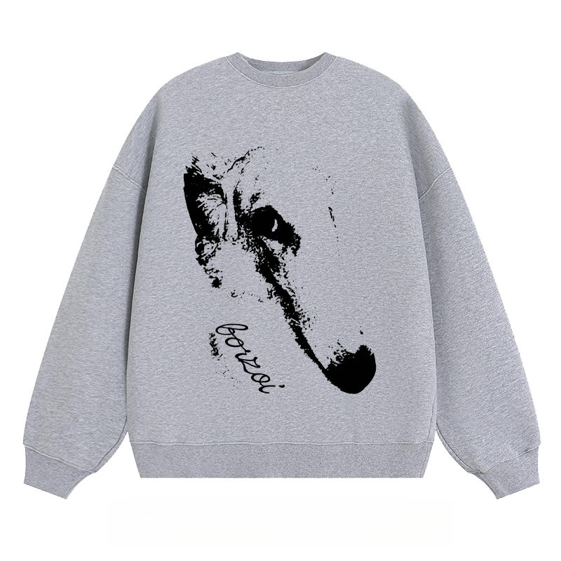 Borzoi Dog Portrait - Classic Unisex Fit Crewneck Sweatshirt