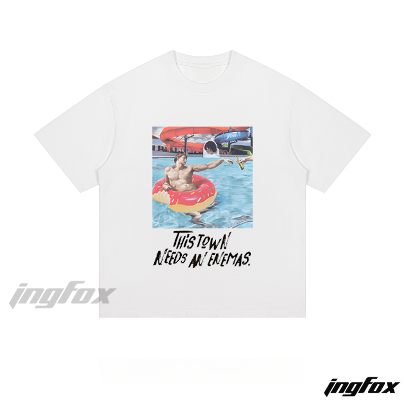 Poolside Scene & Slogan - Loose Fit Short Sleeve T-Shirt