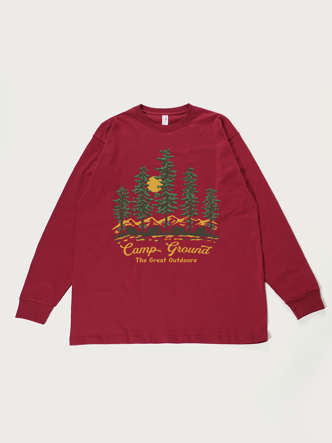 Camp Ground The Great Outdoors - Unisex Retro Cotton Long Sleeve T-Shirt