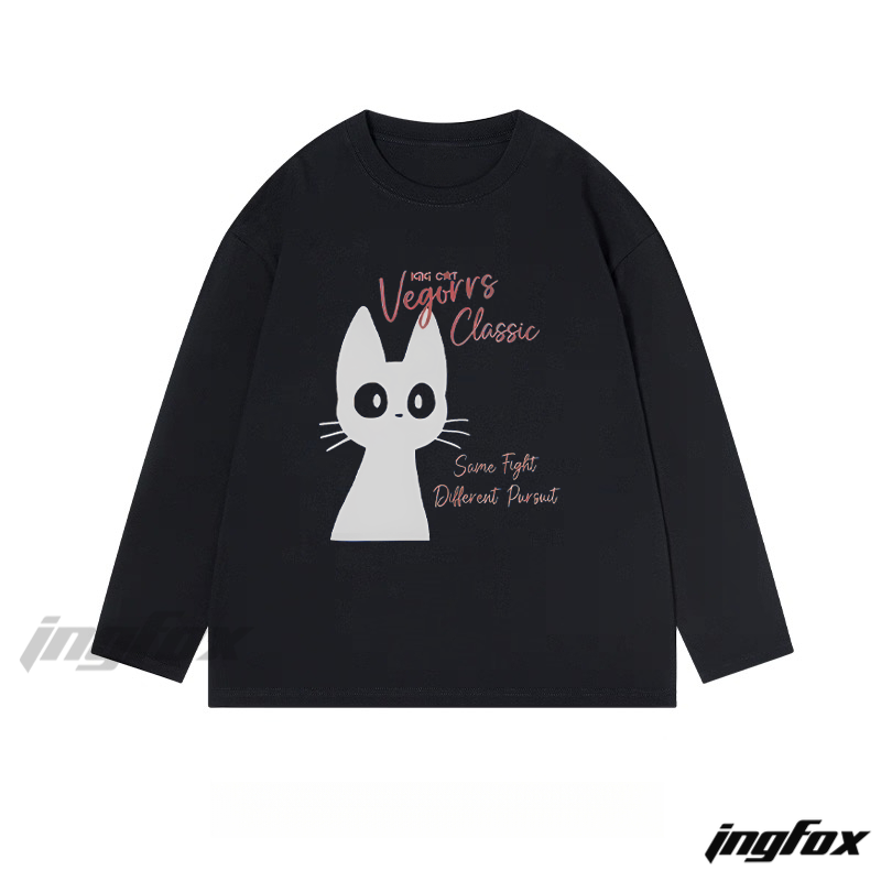 "Vegorss Classic" Cat - Themed Classic Cotton Long Sleeve Tee