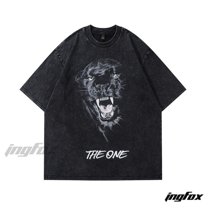 Panther Dominance Vibe - Vintage Washed Oversized T-Shirt