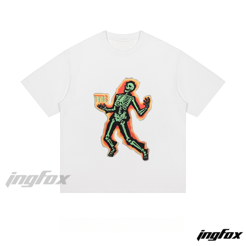 Neon Skeleton Graphic - Loose Fit Short Sleeve T - Shirt