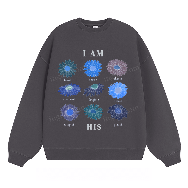 "I AM HIS" Floral - Classic Unisex Fit Crewneck Sweatshirt
