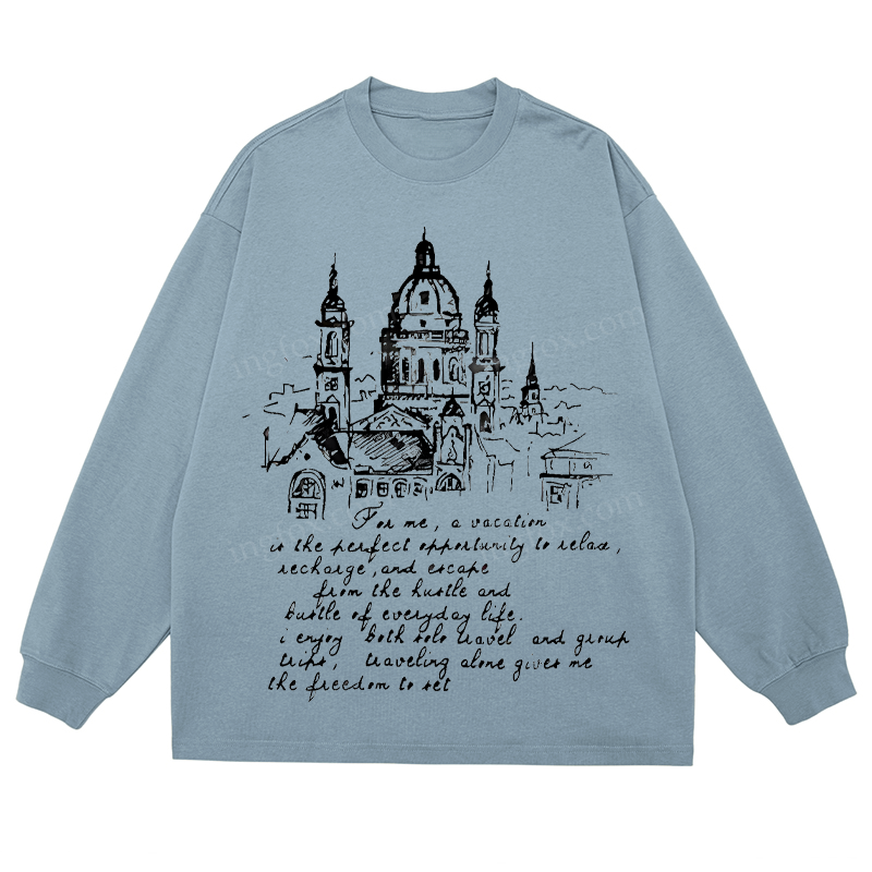 European Architecture & Travel Quote - Classic Unisex Fit Cotton Long Sleeve Tee