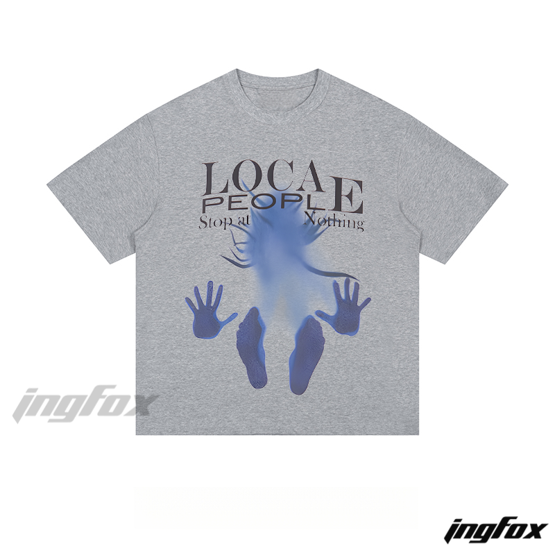 "LOCA PEOPLE" Ghostly Graphic - Loose Fit Short Sleeve T-Shirt