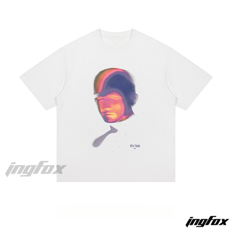 Abstract Portrait Tee - Loose Fit Short Sleeve T - Shirt