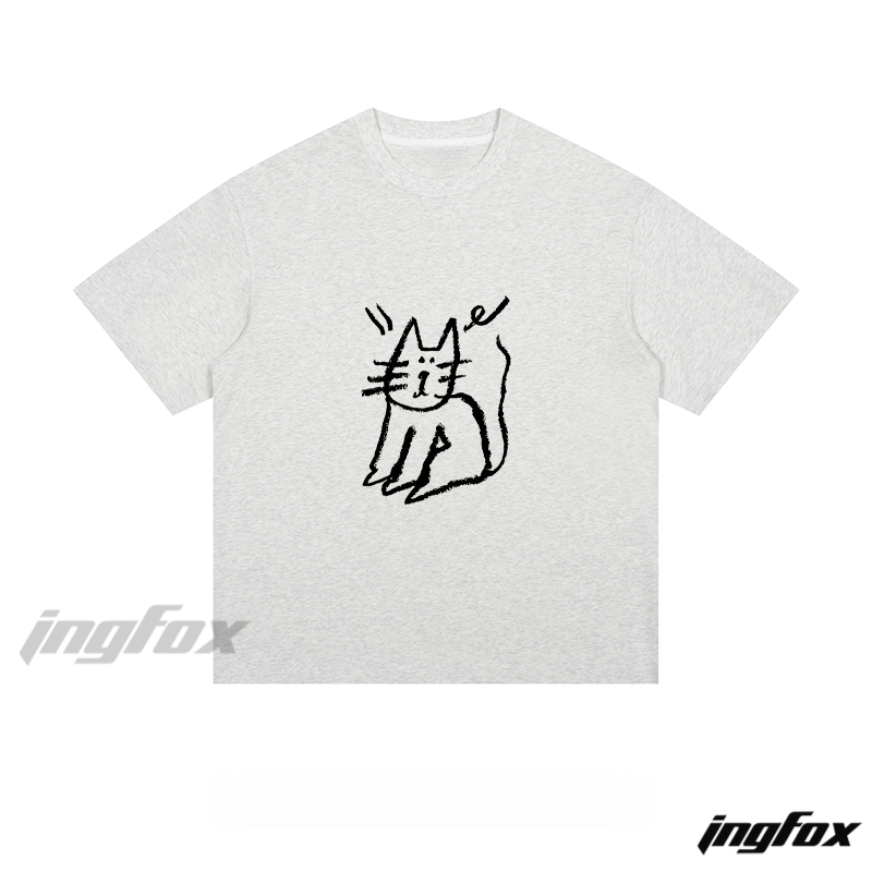 Doodle Cat - Loose Fit Short Sleeve T-Shirt