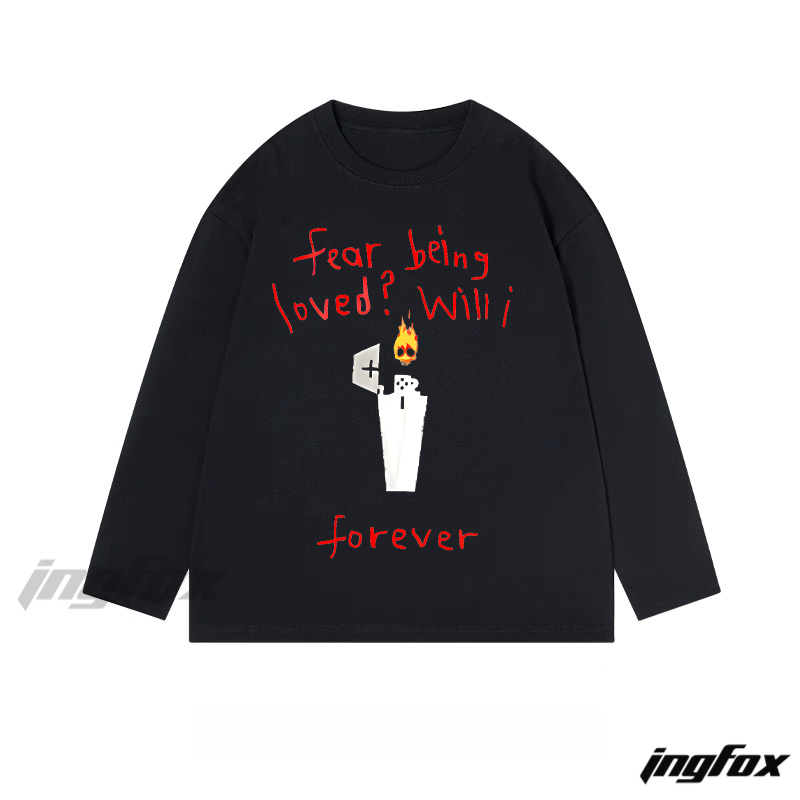 "Fear being loved? Will I forever" Graphic - Classic Cotton Long Sleeve Tee