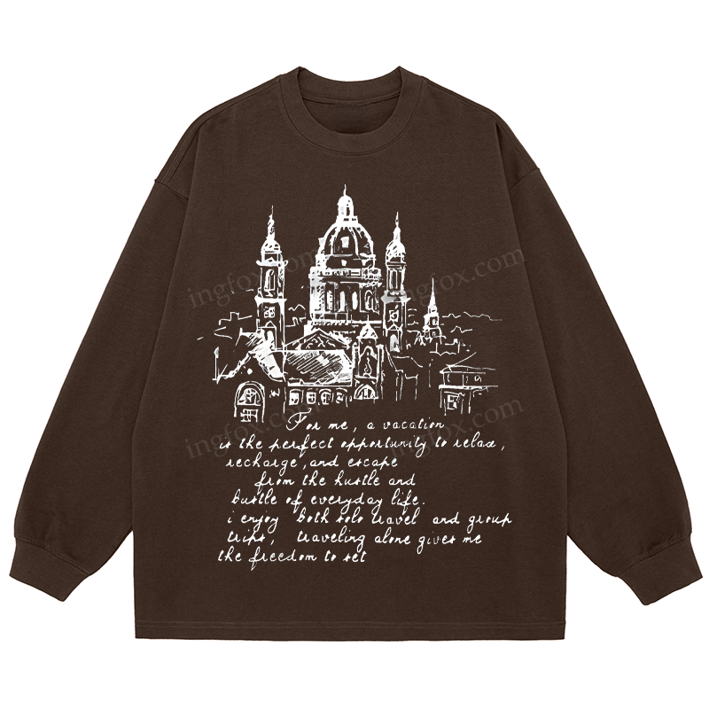 European Architecture & Travel Quote - Classic Unisex Fit Cotton Long Sleeve Tee