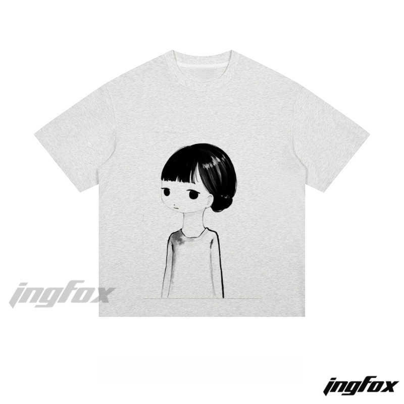 Ink Girl Sketch - Loose Fit Short Sleeve T-Shirt