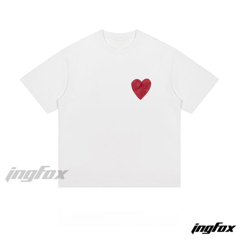 Minimalist Heart Accent - Loose Fit Short Sleeve T-Shirt